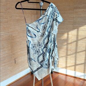 Roberto Cavalli One-Shoulder Silk Top